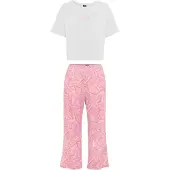 LASCANA Pyjama vaaleanoranssi / roosa / valkoinen