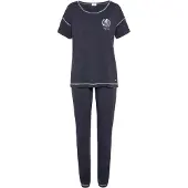 LASCANA Pyjama tummansininen / valkoinen