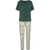 LASCANA Pyjama 'LAS Summer Fruits PJ' vihreä / monivärinen