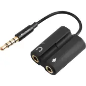 Sharkoon AV Adapter Jack 3.5mm - Jack 3.5mm x2 black (4044951015900)