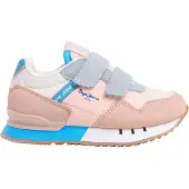 Pepe Jeans for girl. PGS40018 London Band Sneakers pink, beige (26), Flat, Velcro, Casual, children's fashion