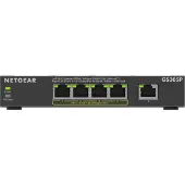 Netgear GS305P-300EUS - Hallitsematon 5-porttinen Gigabit Ethernet Power over Ethernet -kytkin, Musta