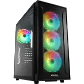 Sharkoon TG6M RGB, Tower, PC, Musta, ATX, mikro ATX, Mini-ITX, Pelaaminen, Multi (4044951032136)