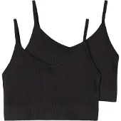LMTD Nlfkailey Rib Bralette 2Pack Noos - Black - 146-152