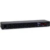 Inter-Tech Argus SW-0816 intelligent power strip for 19-inch rack cabinets, 8 IEC C13 sockets, black, 16 A, with remote switching and monitoring via H (88887284)