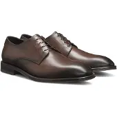 BOSS for man. 50536535 Dark brown Derrek Derb leather shoes (43), Flat, Laces, Casual, Classic