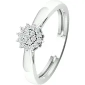 Lykken Elegance Flower valkokulta timanttisormus katedraali 0,15 ct-170