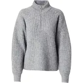 ONLY Onltokyo Solid L/S Zip Pullover Knt Noos - Grey - S