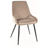 Signal Ruokailutuolisarja Signal Cobe Velvet, 4 tuolia, beige/musta