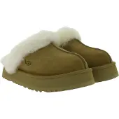 Ugg for woman. 1122550 Brown leather Disquette sneakers (36), 1 to 3 cm, Suede, None, Homewear