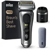 Braun miesten sähköinen partakone Series 9 PRO 9577cc, vedenkestävä, ProLift-terä, Pro-trimmeri tarkkaan parranajoon, miesten partasetti