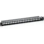 Equip 769224, Cat6, Telinekiinnitys, 1U, Musta, 44 mm, 483 mm