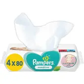 Pampers Sensitive puhdistavat kosteuspyyhkeet lapsille herkälle iholle 4x80 kpl