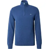 Gant Cotton Knit Half-Zip Sweater - Navy - XXXL