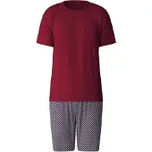 Calida Lyhyt pyjama tummansininen / karmiininpunaine / valkoinen