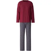 Calida Pitkä pyjama marine / viininpunainen / valkoinen