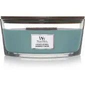 Woodwick Evergreen Cashmere tuoksukynttilä sisältää puusydämen (hearthwick) 453,6 g