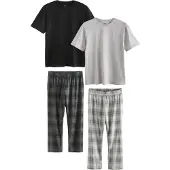 Next Pitkä pyjama harmaa / vaaleanharmaa / musta