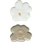 Marimekko Unikko lautanen 13 cm 2 osaa Terra-white-gold