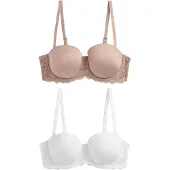 Next Rintaliivi tummabeige / valkoinen