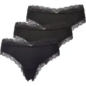 Lindex 3-Pack Brazilian Briefs With Regular Waist - Black - XS