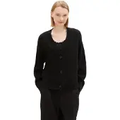 Tom Tailor V-Neck Cardigan - Black - XL