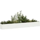 vidaXL Kukkalaatikko valkoinen 360x40x40 cm kylmävalssattu teräs