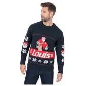 Louis Ugly Christmas -Pusero Musta/Sininen unisex, size L