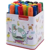 Bruynzeel Big Point Felt Tips tin with 30 colours