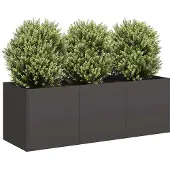 vidaXL Istutuslaatikko musta 120x40x40 cm kylmävalssattu teräs