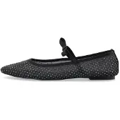 Bianco Fall Rhinestone Bow Ballerina #M - Black - 37