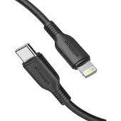 Innostyle JAZZY USB-C LIGHTNING MFI PIKALATAUSKAAPELI IPHONE KEVLAR 1M MUSTA