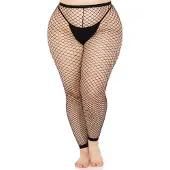 Leg avenue Net Footless Tights Plus Size Black