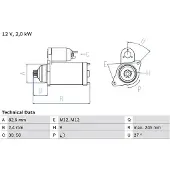 Bosch Starttimoottori - Audi - A4, A6. Skoda - Superb. Seat - Exeo