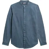 Superdry Merchant Indigo Grandad Pitkähihainen Kauluspaita