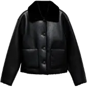 Mango Double-Sided Leather-Effect Jacket With Pockets - Black - S