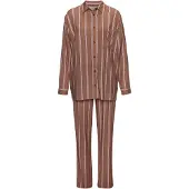 LASCANA Pyjama ruskea / viininpunainen / vaalea pinkki / valkoinen
