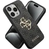 GUESS iPhone 15 Pro 4G Big Metal Logo Hybridikotelo - Harmaa