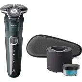 Philips SHAVER Series 5000 S5884/50, Parranajokone kääntyvällä päällä, Musta, Vihreä, Painikkeet, LED, Akku/USB, Sisäänrakennettu akku