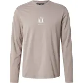 Armani Exchange Paita tummabeige / valkoinen