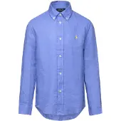 Ralph Lauren Kauluspaita - Pellava - Sininen - - 4 v (104) - Kauluspaidat
