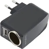 Logilink PA0046, Sisätila, Tupakansytytin, USB, 5 V, Musta