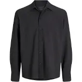 Jack & Jones Jprblatrend Jacquard L/S Shirt Styd Aw24 - Black - M