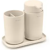 Brabantia ReNew käsienpesuallassetti, 3 osaa Soft Beige