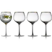 Lyngby Glas Palermo Gold gin & tonic -lasi 65 cl 4-pakkaus Kirkas-kulta