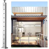 Vevor -vaijerikaidetolppa, 36" x 1" x 2" teräksinen vaakasuora reikäinen kansikaidetolppa, 11 esiporattua reikää, SUS304 ruostumattomasta teräksestä valmistettu vaijerikaidetolppa vaakasuoralla ja kaar