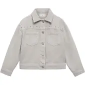 Mango Studded Denim Jacket - Grey - 152