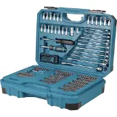 Makita E-17980 hylsyavain, ruuvimeisselin kärki ja pääsarja (231 kappaletta)