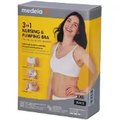 Medela 3 In 1 Nursing & Pumping Bra - Black - XXL