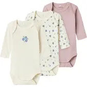 Name it Nbfbody 3P Ls Jet Stream Flower Noos - Beige - 56
